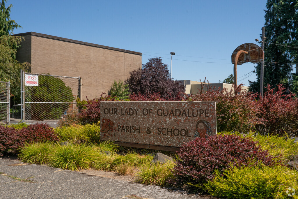 Our Lady of Guadalupe Catholic School sign is in the High Point neighborhood.