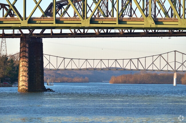 The best views of the bridges crossing the Kanawha and Ohio rivers, are during golden hour.