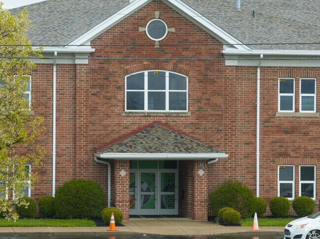The front entrance welcomes you to Fayetteville-Perry Elementary School.