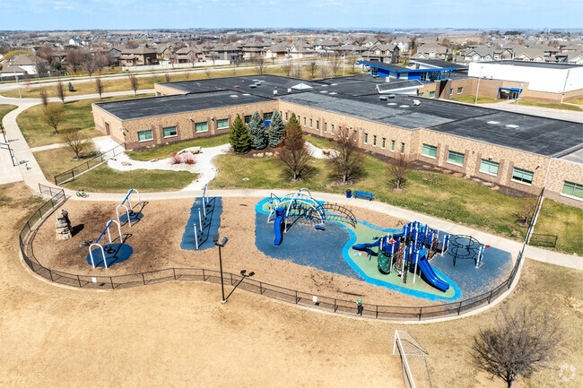 Students love the modern playground at Pine Creek Elementary.