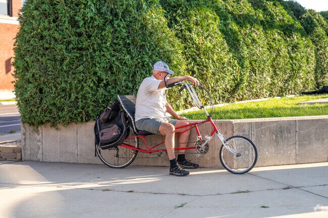 Local Vernon Heights biker taken a break before his next big push.