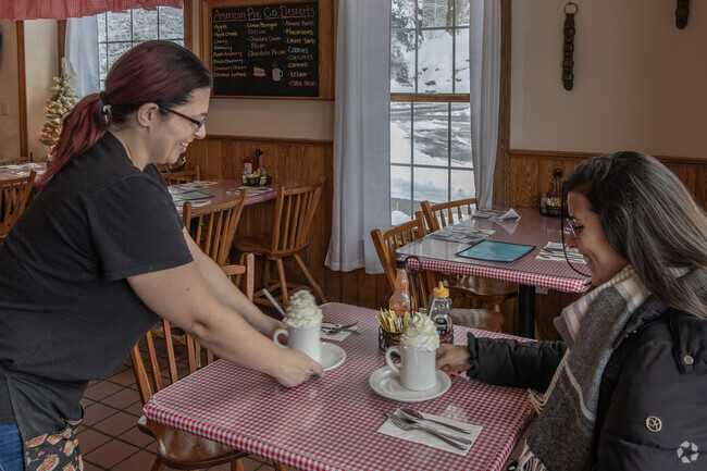 Enjoy a delicious cappuccino at the American Pie Company in Sherman.