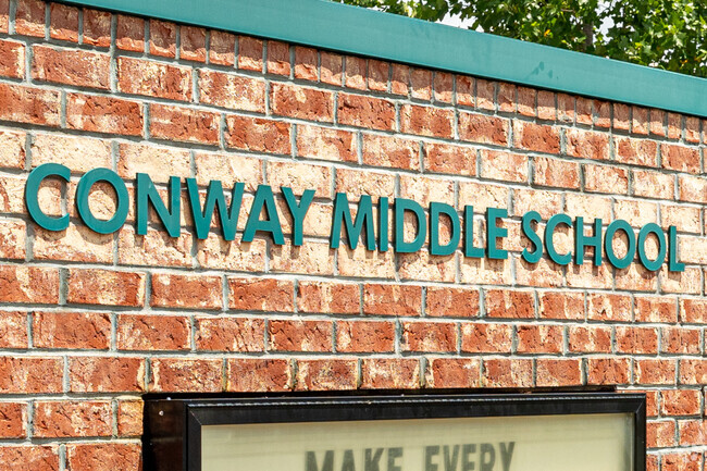 Conway Middle School is centrally located near residential neighborhoods.