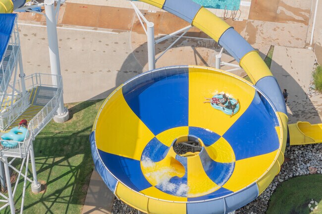 The huge slide at Earlywine Family Aquatic Center provides great fun for families.