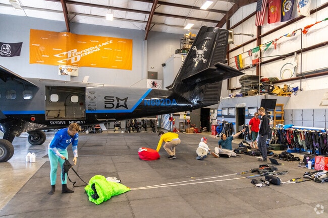 Skydive Midwest offers jumps over Yorkville from April to November.