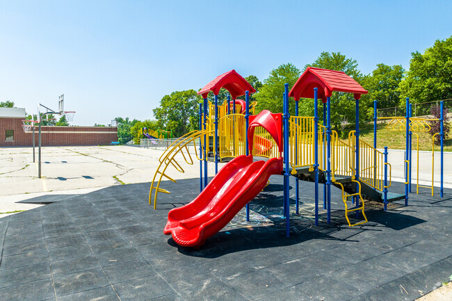 A playground and basketball courts make for a fun recess for Grayson kids at Stowe Elementary.