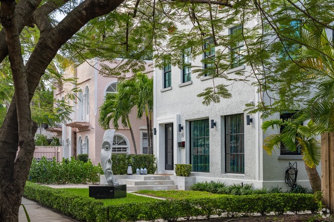 A row of homes gives perspective on the size of Design District residences.