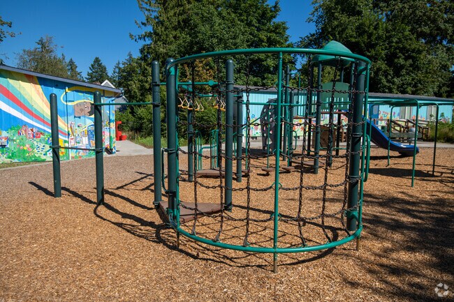 playground equipment in Maplewood Elementary School, Portland, Oregon.