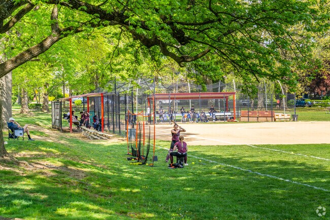 Expansive athletic fields at South Ardmore Park support organized sports and community recreation in Wynnewood.