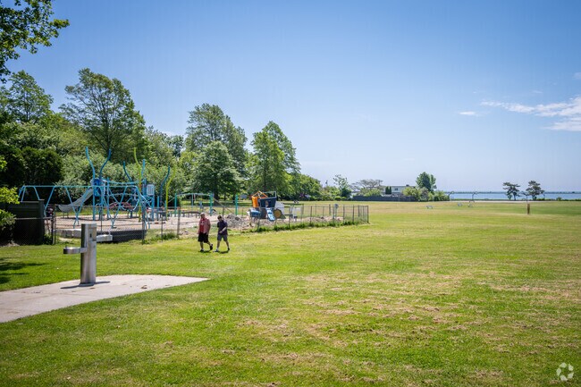 Enjoy the green outdoors, complete with a bay view and playground, situated in Easton Pond, RI.