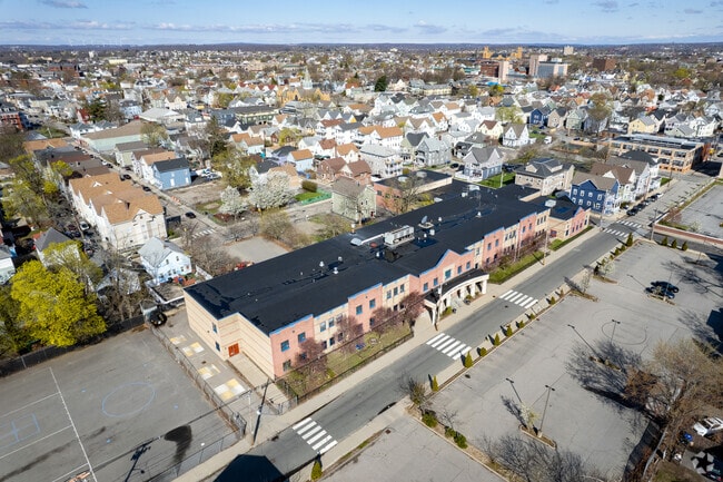 Overview of Robert L Bailey IV Elementary within the Lower South Providence neighborhood.