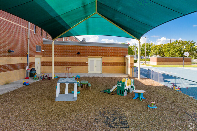 The younger students have a dedicated playground at Three Points Elementary School.