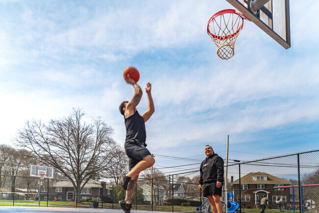 Locals of Cliftondale can practice their moves and shoot some hops at the basketball courts in Harmon Park.