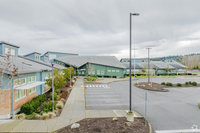 Sidewalks all around Nelson Elementary School.