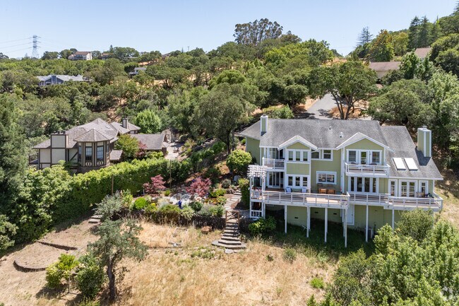 Green Point homes line the hills along the Petaluma River.