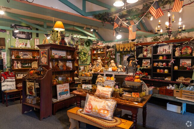 Inside Country Cottage, shoppers find autumn and winter holiday treasures.