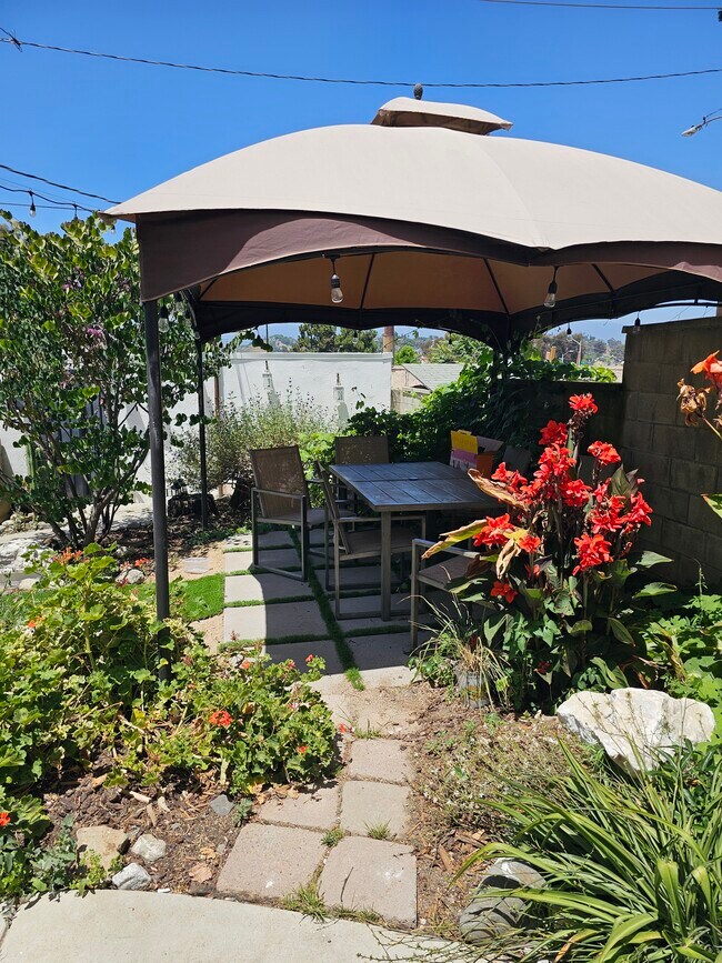 Shared outdoor dining area
