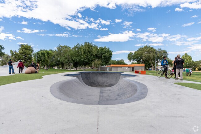 Skateboarders have lots of structures to skate on at Jane Reynolds Park.