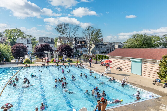 Saint Peter's Park near Dayton features a community pool, offering a refreshing spot for summer fun.