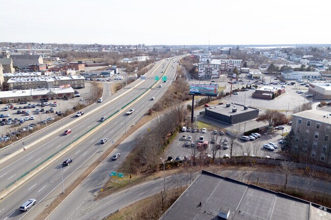 Interstate 195 is a major highway running through Fall River and is next to Corky Row.