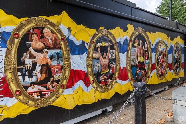 Near the Rocky statue is this Rocky mural near the Hawthorne neighborhood.