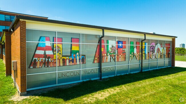 "All Are Welcome" at Lincoln College Preparatory Academy Middle School in Wendell Phillips.