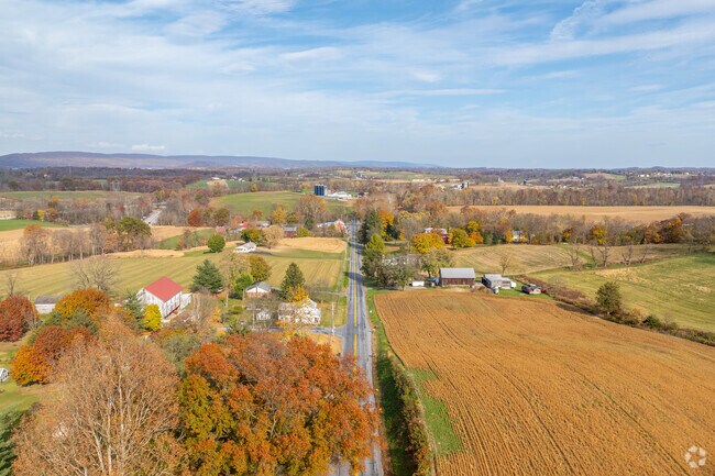 Sprawling farmlands lie below the Blue Mountains in East Hanover.