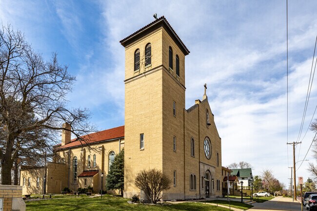 Assumption Church is across the street from Assumption-Guadalupe School.