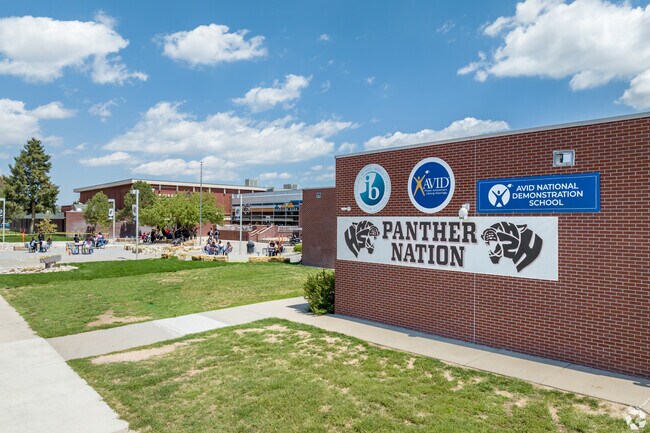 Harrison High School is just west of Stratmoor neighborhood.