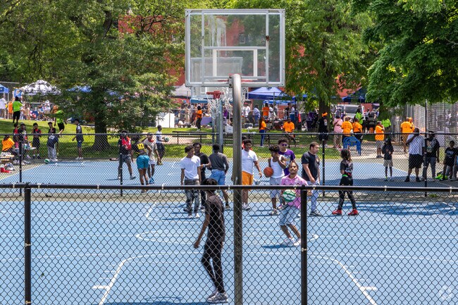 There is always action on the courts of Rose Park in Harambee.