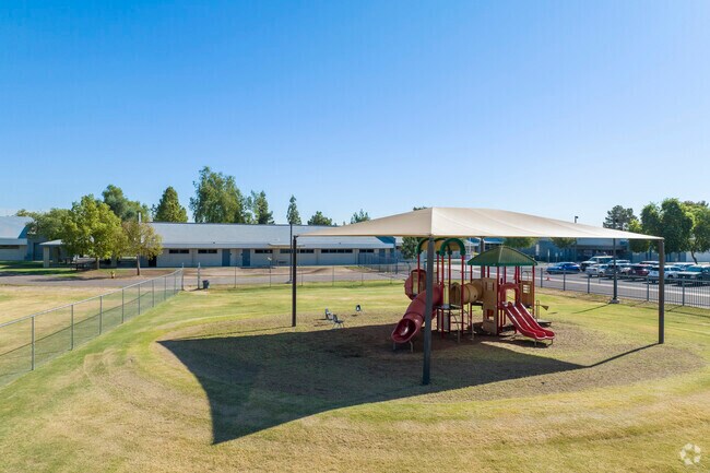Shaded playgrounds at Porfirio H. Gonzales Elementary in Tolleson keep kids out of the sun.