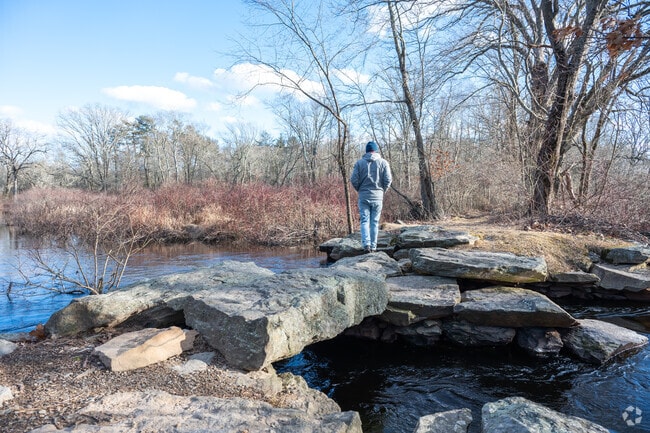 Take a walk across the historic 1833 Skim Milk Bridge in West Bridgewater.