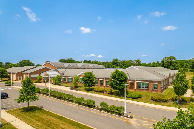 An aerial view of Hanby Elementary School in northern Delaware.