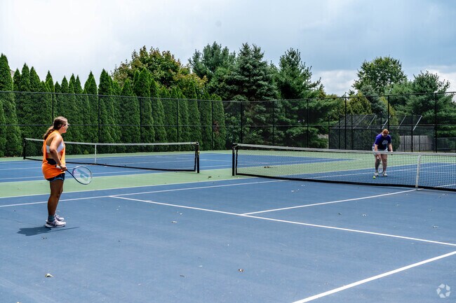 Friends enjoy some healthy competition at Breitenstine Park near Johnson's Corners.