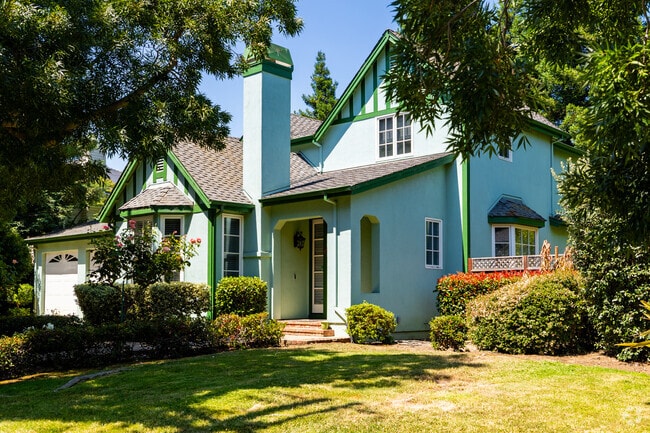 Tudor style homes are one of the more popular options in Menlo Oaks.