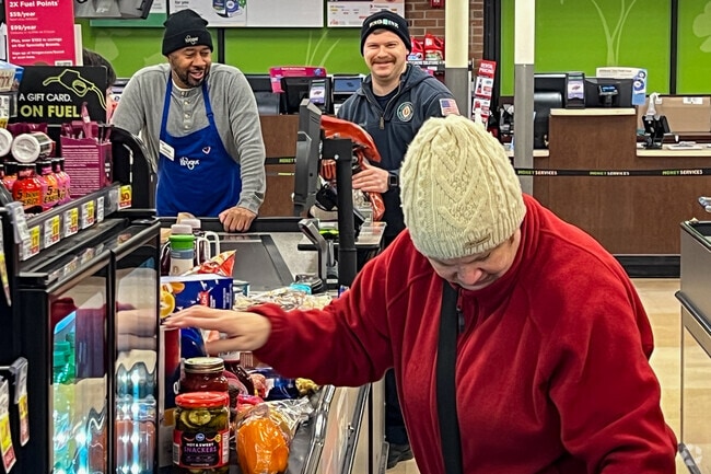 Kroger sits less than a mile from Driving Park, where residents pick up groceries.