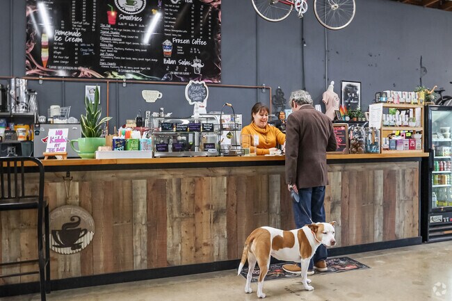 Trailside Coffee Company is located inside the Phat Tire Bike Shop in downtown Springdale.