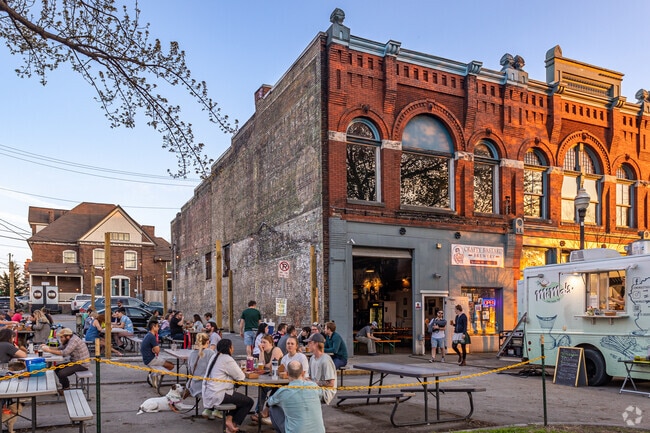 Crafty Bastard Brewery in Fourth & Gill is a great spot for a bite, a pint and outdoor seating.