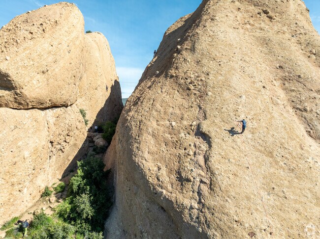 Climbers test their skills at Texas Canyon in Agua Dulce.