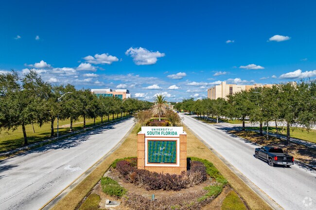 The University's of South Florida is about 9 miles away.