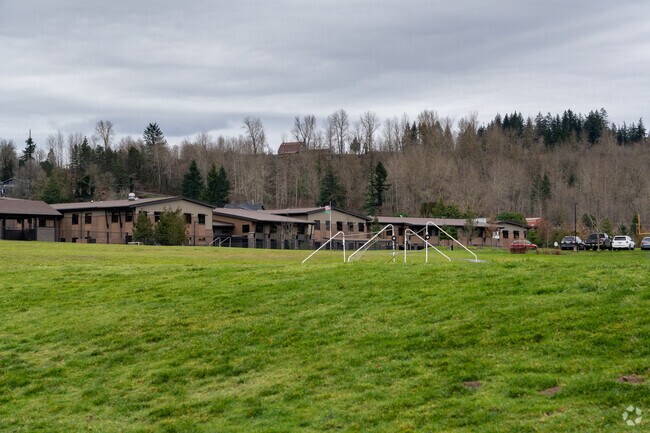 A large field is used for many different student activities.