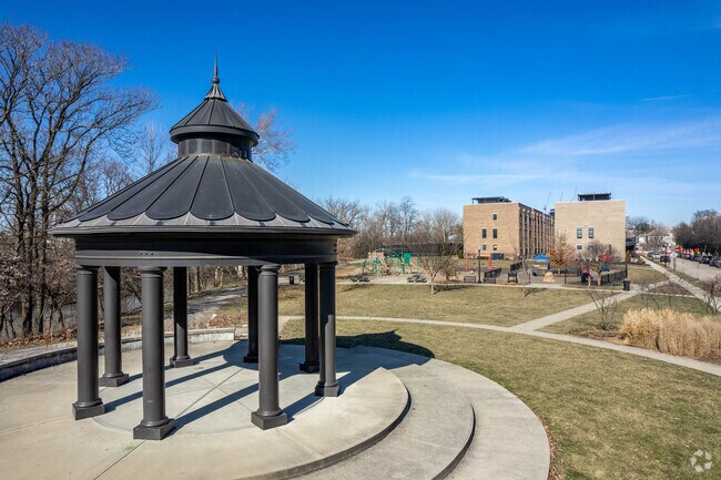 The gazebo at Harrison Park is a great place to sit and relax in Harrison West.