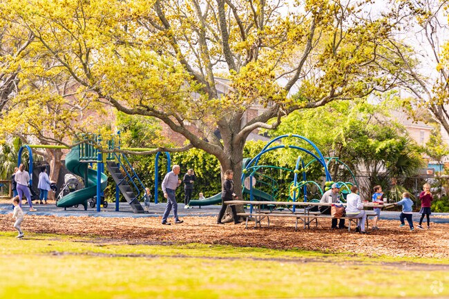 Moultrie playground in Harleston Village is loaded with slides and rides.