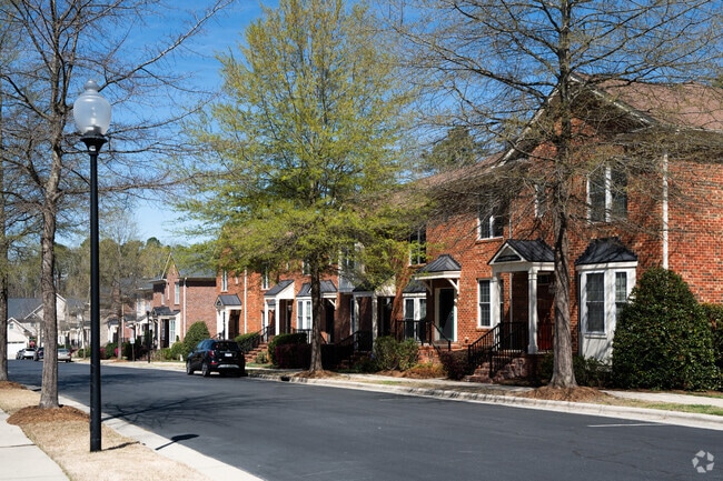 Upscale townhome communities fill Durham's South Square neighborhood.