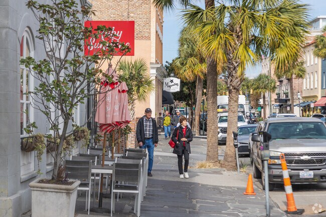 East Bay Street in the French Quarter is well known for great restaurants in Charleston.