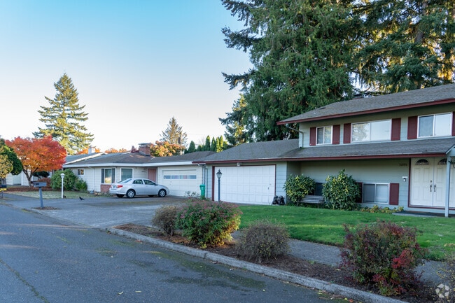 Colorful rows of homes line the streets of the Centennial neighborhood.