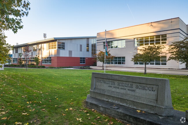 Showalter Middle School sits next to Foster High School in Tukwila, WA.