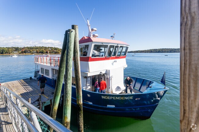 Ferry rides to Chebeague Island depart from Cousins Island, just north of Cumberland Foreside.