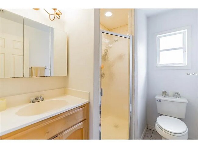 small bathroom with shower unit