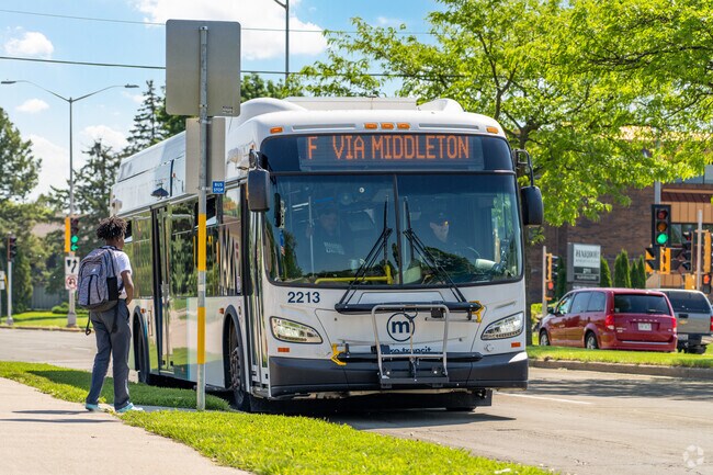 The Metro Bus system runs throughout the Highland neighborhood.